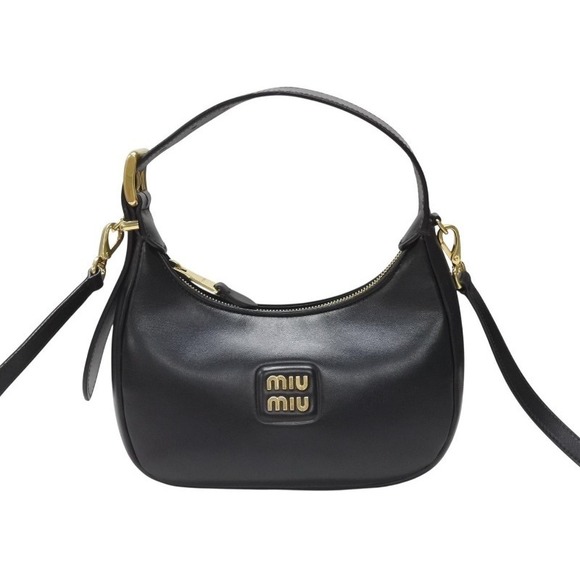 Miu Miu Handbags - Miu Miu hobo shoulder leather handbag Miu bag black